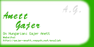 anett gajer business card